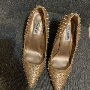 Steve Madden Gold Spiked Heels